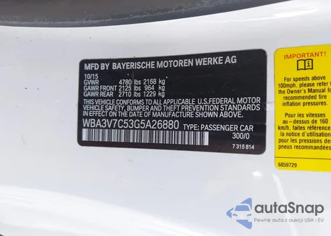 2016 BMW 428 I Sulev z USA, uszkodzony, nr VIN WBA3V7C53G5A26880